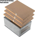 Kichwit Large Cat Scratching Pads, 3pcs Cat Scratcher Cardboard with a Box, Reversible Cat Scratching Board,16.5" x 11.7" (Large)