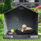 YITAHOME Plastic Dog House, Waterproof Indoor Outdoor Doghouse for Large or Small Dog, with Air Vents and Elevated Floor, Easy Assemble and Clean