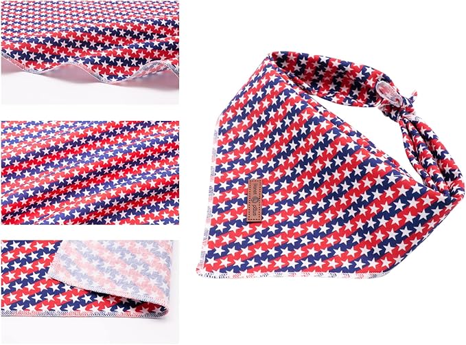 Lionet Paws Dog Bandana,4th of July Fabric Dogs Kerchief for Small Medium Dogs,Dog Cotton Triangle Bibs Scarf for Girl Boy