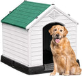YITAHOME Plastic Dog House, Waterproof Indoor Outdoor Doghouse for Large or Small Dog, with Air Vents and Elevated Floor, Easy Assemble and Clean