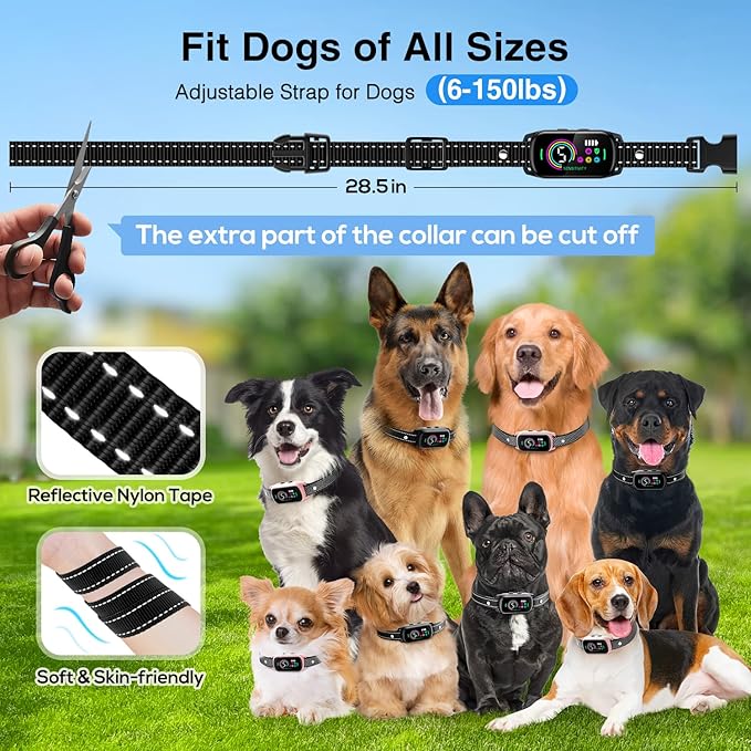 Bark Collar, 2 Pack Dog Bark Collar for Large Medium Small Dogs, Rechargeable Dog Bark Deterrent Devices, Smart Training Collar with Beep Vibration 5 Sensitivity, Anti Barking Device for Dogs (Pink)