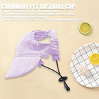 Dog Baseball Cap, Dog Cat Summer Beach Visor Hat with Ear Holes, Adjustable Puppy Sunbonnet Headdress (Purple, X-Small)