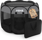 Dog Cat Playpen, Portable Puppy Pet Crate Indoor for Small Dogs Cats Rabbits, Foldable Dog Cage Enclosure for Outdoor, Pop Up Dogs Tent Kennel with Carrying Case, Dark Grey