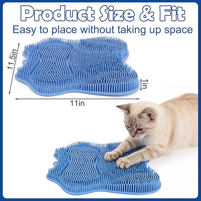 BABORUI Silicone Cat Scratching Post, Non-Slip Indoor Scratcher with Strong Suction Cup Base, Washable Durable Cat Scratch Pads for Indoor Cats, Kittens and Adult Cats