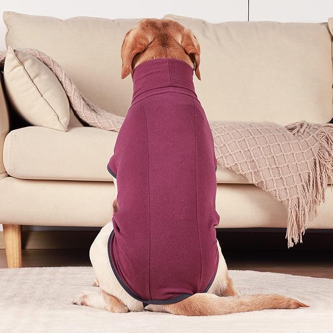 ROZKITCH Dog Pajamas for Medium Dogs, Dog Vest for Cold Weather Winter, Elastic Dog Turtleneck Sweater, Sleeveless Pullover Dog Clothes, Lightweight Pet Shirt for Small Medium Large Red M