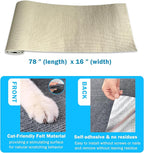 Self Adhesive Cat Scratch Mat to Protect Furniture,16 x 78 in, Couch Protector from Cat Claws Scratching (Beige)