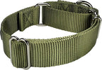 Mikivery Martingale Dog Collar Nylon Adjustable and Safety Training Colourful Comfortable Metal Buckle Pet Collars for Small Medium and Large Dogs(Military Green,M)