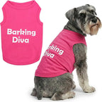 Parisian Pet Dog Shirt – 100% Cotton Barking Diva Shirts for Large Dogs – Pink Sleeveless Puppy Clothes – Lightweight and Breathable Pet Apparel – Girl Dog Clothes - Stretchy T Shirts for Dogs