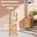 Cat Tree Modern Cat Tower for Indoor Cats, Multi-Level Cat Condos with Scratching Post & Resting Platforms for Large/Small Cat Climbing, Cat Activity Center Playground