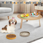 BNOSDM Silicone Dog Food Plate Shallow Dog Bowl Flat Cat Dish 1 Pack Small Puppy Plates for Small Dogs and Cats Whisker Fatigue Pet Feeding Bowls for Dry and Wet Food (Brown)