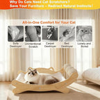 3-in-1 Cat Scratcher Bed for Indoor Cats Sisal Scratcher & Hammock Lounge with Solid Wooden Perch, No-Tip Stable Base for Large Cats, Durable Cat Scratch Pad & Cat Furniture (Easy Assembly)