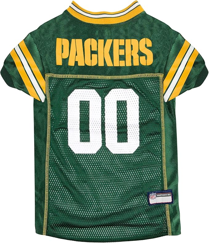 Pets First NFL Green Bay Packers Dog Jersey, Size X-Small, Football Shirt Costume for Pet, Dog Sports T-Shirt, NFL Team Clothing for Cats, Licensed Pet Apparel Available in 7 Sizes and 32 Teams