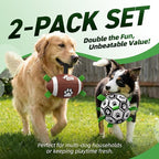 QDAN Dog Soccer Ball Football Set - 2 PCS Dog Balls with Strap for Tug of War, Soccer Ball Football Toys for Small Medium Large Dogs, Herding Ball for Dogs, Dog Birthday Toy