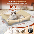 NOCOEX Sisal Cat Scratcher Bed: Cat Scratch Pad Hammock for Indoor Cats Lounger & Scratch & Sleep - Large Sturdy Natural Solid Wood Frame Cats Scratching Board Post for Modern Furniture Protector