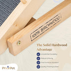 Dog ramp for Bed - PRIORPET Birchwood Adjustable Ramp for Dogs to Get on Bed: Dog ramps for High Beds up to 37 Inches – Foldable Ramp, Anti-Slip Grip & Safety Rails, Small Dogs Up to 120lbs – Natural
