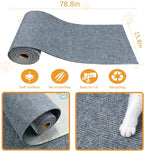 ReWallpaper Cat Scratching Mat Grey Carpet Protector Self Adhesive Durable Cat Scratch Pad Strong Grip Anti Claw Guard for Door Furniture Sofa Couch Wall Corner Tower Post Easy to Trim 15.8in x 6.5ft
