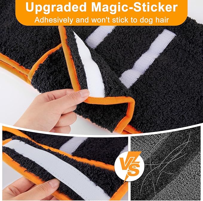 Bienbee Dog Bathrobe, Quick Drying Super Absorbent Dog Robes for After Bath, Warm Keeping Dogs Towel, Dogs Bath Supplies, Black L