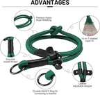 Slip Dog Collar, Nylon Rope Dog Choker Collars with Adjustable Stopper, Heavy Duty Collar for Medium Dog Training (Green)