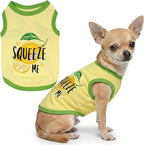 Parisian Pet Dog Shirt – 100% Cotton Shirts for Small Dogs - Sleeveless Puppy Vest – Lightweight and Breathable Pet Apparel – Pullover Summer Dog Clothes - Stretchy Funny T Shirts for Dogs