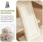 Cat Tree for Indoor Cats, Cat Tower with Scratching Post for Small Cats and Kittens, Cat House with Removable Top Platform and Fluffy Balls, Hanging Cat Basket, Beige GCT006SM