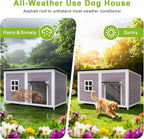 59" Dog House, Extra Large Dog House with Weatherproof Roof for Outdoor Use, Easy to Install and Clean, Anti-Chewing Metal Frame Design for Small Medium Large Dogs