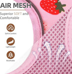 PUPTECK Soft Mesh Dog Harness and Leash Set Pet Puppy Cat Comfort Padded Vest No Pull Harnesses, Strawberry Pink, S