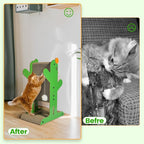 Cat Scratcher, 2-Sided Cat Cardboard Scratcher, T Shaped Vertical Cat Scratcher for Wall and Couch Protection, Cat Scratching Post with 2 Toys for Indoor Cats