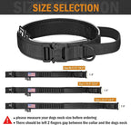 HYDEME Tactical Dog Collar and Leash Set, Alpine Loop Adjustable Reflective Military Training Nylon Dog Collars with Handle Shock Retractable Dog Leash for Small Medium Large Dogs.(XL,Black-Set)