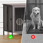 EasyCom Dog Crate Furniture for 1 or 2 Dogs, Heavy Duty Single/Double Dog Crates for Small/Medium/Large Dogs, Dog Kennel Furniture Indoor as TV Stand, Medium Size 63" L(20-35 Pounds), Oak Grey