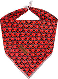 Elegant little tail Valentine's Dog Bandana - Red Heart Pet Bandanas Washable Bib Kerchief Scarf Cute Adjustable Pet Bandanas for Small Medium Dogs