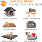 K&H Pet Products EZ Mount Cat Window Perch Penthouse 2-level Tree, Sturdy Window Perch for Large Cats, Steel Frame, Sturdy Suction Cups, Enclosed Privacy Area - Fits 24"W X 34"H Glass Spaces