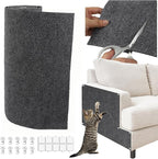 Cat Scratch Couch Furniture Protector, Trimmable Self-Adhesive Cat Scratch Carpet, DIY Climbing Cats Scratch Mat for Covering Cat Scratching Post and Wall & Door Protector from Cat Claws (Dark Grey)
