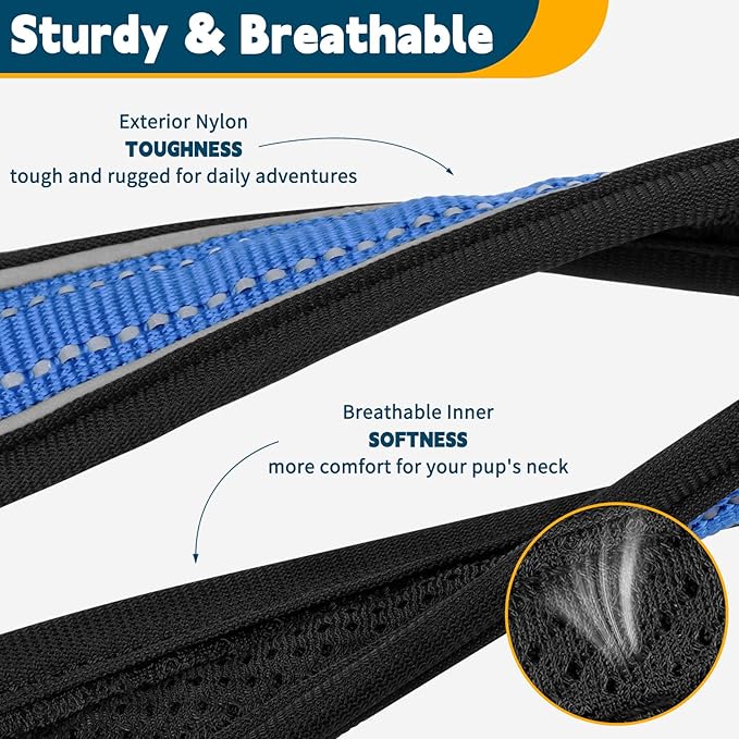 Mayerzon Martingale Collar for Medium Large Dogs, No Pull Dog Collar with Buckle, Soft Padded Reflective Martingale Dog Collar for Training Walking Outdoor(Blue, L)
