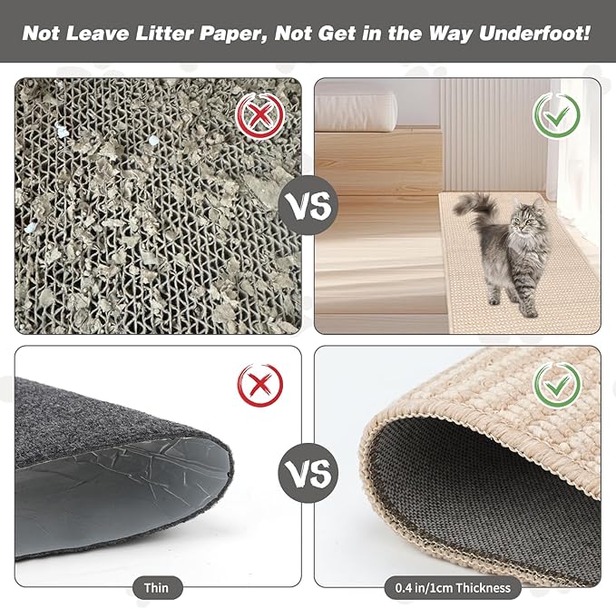 FHTONGE 71x15.8 Thickened Cat Wall Climbing Carpet with 16 Fixed Nails, Extra Large Tall Cat Scratch Pad for Wall, Wall Mounted Climbing Cat Scratcher for Furniture Couch Sofa Protector(Oat Color)