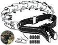 Dog Training Collar with Quick-Release Buckle, Adjustable Stainless Steel Collar for Small Medium Large Dogs (Black, M/L Neck Girth 14.5"-18.6")