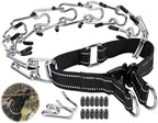 Dog Training Collar with Quick-Release Buckle, Adjustable Stainless Steel Collar for Small Medium Large Dogs (Black, S Neck Girth 11.2"-14.5")