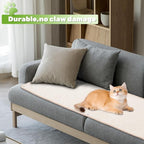 Natural Sisal Cat Scratcher Mat, Wall Scratcher Carpet, Cat Climbing Wall, Large Tall Scratching Post, Sofa Protector, Scratching Mat Pad for Indoor Cats (White, 39.3" Lx15.7 W, 2PCS)
