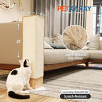 PETKARAY Couch Corner Cat Scratcher, 28" Corner Scratching Post Wall Scratcher, Sisal Furniture Protector for Sofa with Reversible Base, Large
