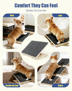 Anti-Slip Dog Steps for Stairs, 6 Pack Foldable Wooden Pet Ramp for Small Dogs, Low-Angle Stair Support for Senior, Injured, Short-Legged & Mobility-Limited Pets