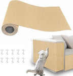 Cat Scratch Pad for Wall,Cuttable and Adhesive Cat Scratching Mat,Fun Interactive Scratcher,Cat Scratch Furniture Protector (Khaki,39.3×15.8inch)