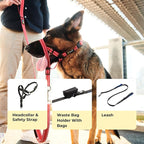 Dog Headcollar With Leash And Safety Strap Stops Heavy Pulling On The Leash Padded Reflective Head Halter For Small Medium Large Dogs Adjustable Head Harness For Training And Walking, (XL, Pink)