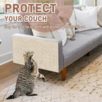 Cat Scratch Furniture Protector for Couch, Wall & Door Guard, Trimmable Self-Adhesive Scratch Pad, DIY Climbing Mat, Deterrent, Scratching Post Replacement (78.7''x15.8'', Khaki)