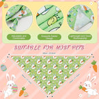 Abbylike 50 Pcs Easter Dog Bandanas Bulk Bunny Egg Carrot Bandanas for Dogs Triangle Kerchief Bibs Scarf Set for Pet Easter Costume Photo Props Accessories Pet Shops, 25 Styles (25.6 x 17.7 x 17.7)