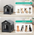 Large Dog House Indoor Dog Kennel Bed Mat with Cushion for Small Medium Large Dogs Cats, Winter Warm Cat Nest Puppy Cave Sofa Pet Products Easy Assembly