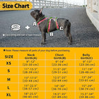 Huntboo Escape Proof Dog Harness, No Pull Reflective Harness with Lift Handle, Adjustable Pet Vest with Front and Back Leash Clips for Small Medium Large Dogs Walking Hiking Training (Red,XL)