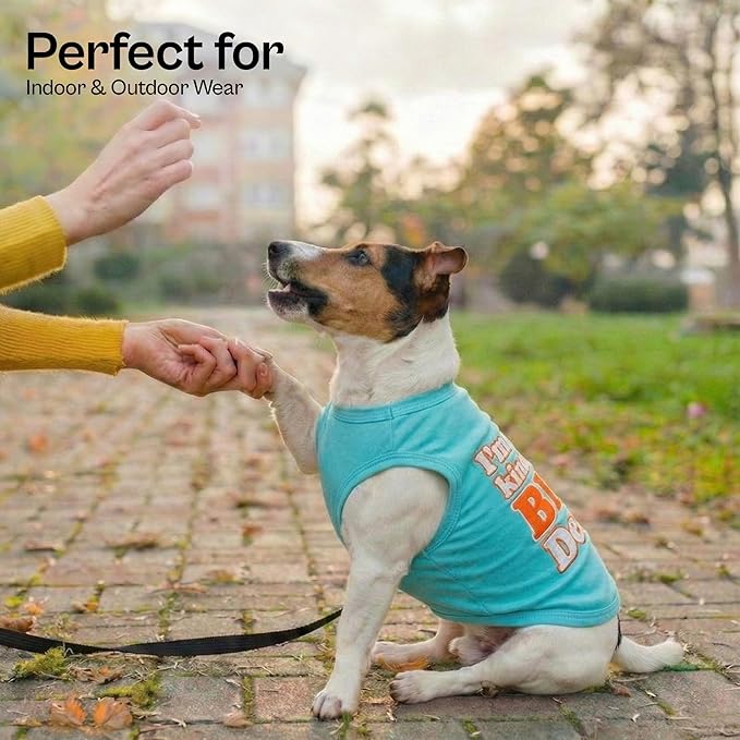 Parisian Pet Dog Shirt – 100% Cotton Shirts for Large Dogs – Sleeveless Big Deal Pet Vest – Lightweight and Breathable Dogs Apparel – Cute Summer Dog Clothes - Stretchy T Shirts for Pets