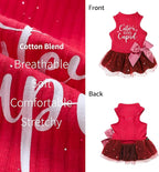 Fitwarm Cuter Than Cupid Dog Tulle Dress, Cute Girl Dog Clothes, Funny Pet Apparel, Burgundy Red, Large