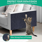 Trimmable Cat Scratcher Mat, Self-Adhesive Cat Scratching Carpet Pad Replacement for Cat Tree Shelves, Cat Steps and Posts, DIY Cat Scratch Couch Furniture Protector (Dark Blue, 39.4"x15.8")