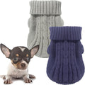 2 Pack Dog Sweaters for Small Dogs, Chihuahua Yorkie Sweater, Dog Clothes for Small Dogs, Winter Warm Pullover Clothing, Pet Cat Cold Weather Puppy Clothes Outfits M