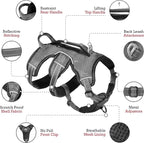 Tuff Pupper Escape Proof No Escape Dog Harness | 5 Point Adjustable Fit Harness for Dogs | Padded Dog Harnesses | Handle Dog Lift Harnesses